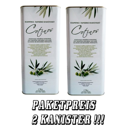 Cotinos - Extra Natives Olivenöl aus Lesbos 2 x 5 Liter Kanister